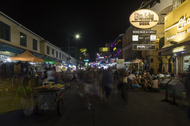 考山路人满为患，游人云集，曼谷大流行图片下载
