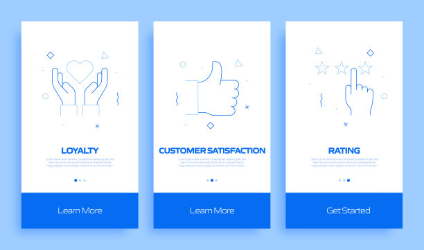 基于平面图标的手机应用页面屏幕用户体验，用户界面设计模板矢量插图图片下载