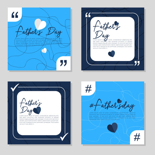 父亲节。社交网络故事和帖子的时尚可编辑模板图片下载