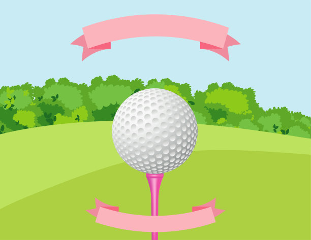 有球和横幅的文本的高尔夫比赛邀请模板图片下载