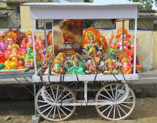 印度拉贾斯坦邦Ganesh Chaturthi节的准备图片下载