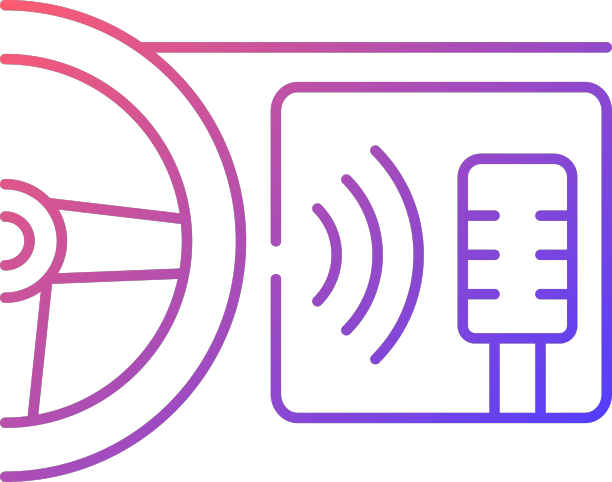 车内语音控制渐变线性图标图片下载