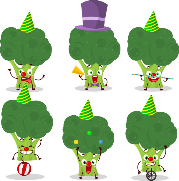 卡通人物花椰菜与各种马戏团图片下载