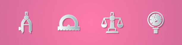 集剪纸画图、圆规、量角器、比例尺图片下载