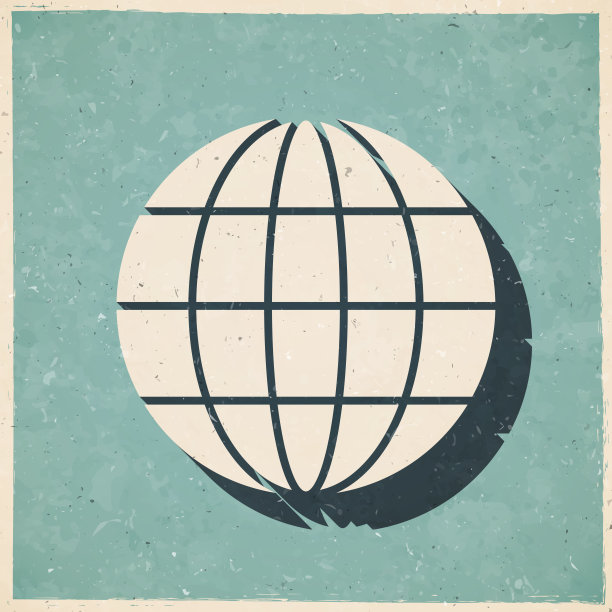 世界。复古风格的图标-旧的纹理纸图片下载