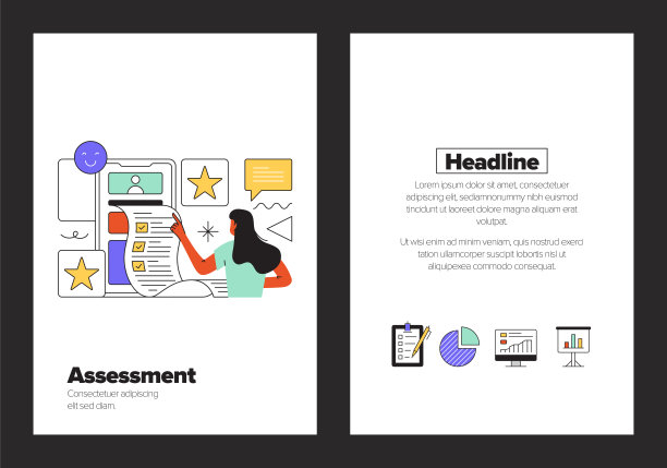 海报，封面和横幅的评估概念图片下载