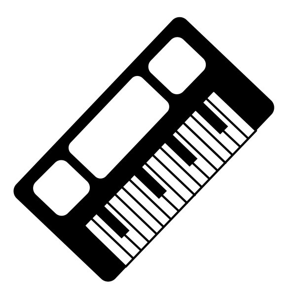 白色背景上的合成器或键盘乐器的细线图标图片下载