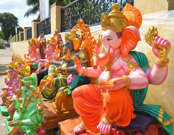 印度拉贾斯坦邦Ganesh Chaturthi节的准备图片下载