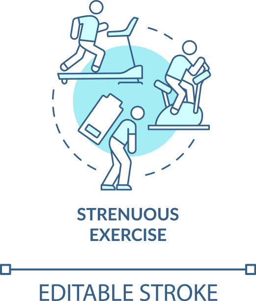 剧烈运动蓝色概念图标图片下载