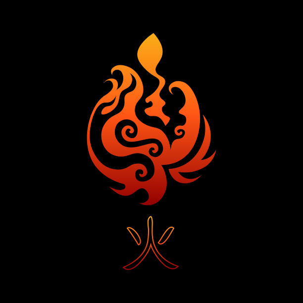 火元素和象形文字火的摘要图片下载