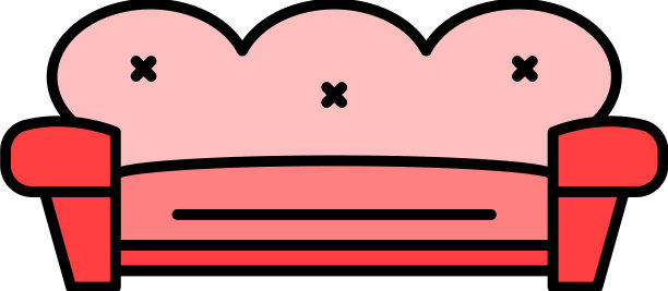 复古沙发图标颜色轮廓图片下载