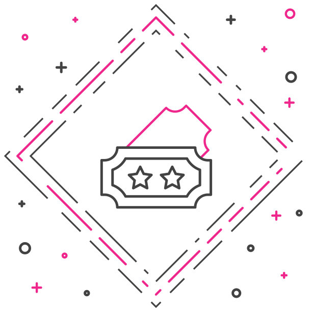 白色背景上的票务图标线条图片下载