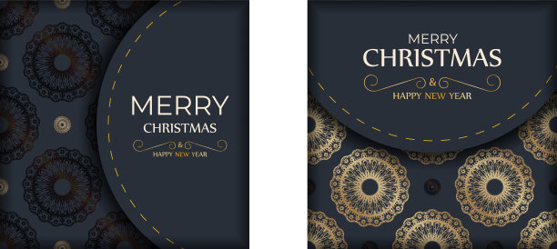 节日贺卡，圣诞快乐深蓝色图片下载