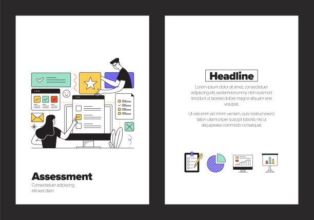 海报，封面和横幅的评估概念图片下载