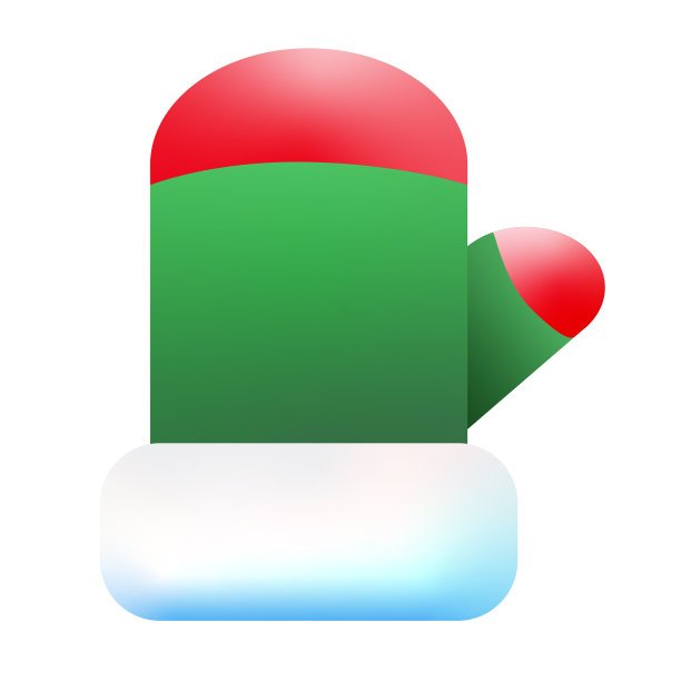 圣诞3D应用图标绿色圣诞老人手套设计在充满活力的梯度颜色图片下载