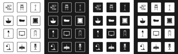 设置外套架浴缸洗脸盆和水龙头图片下载