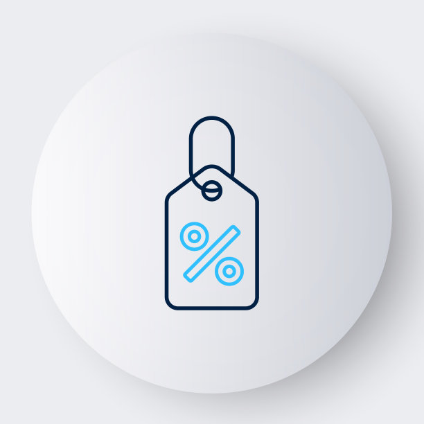 线折扣百分比标签图标孤立在白色图片下载