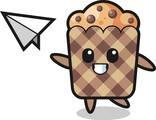 松饼卡通人物扔纸飞机图片下载