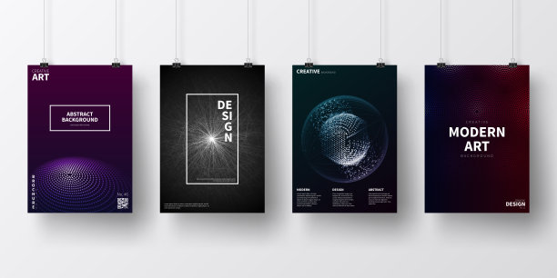 海报与黑暗的未来主义设计，孤立在白色背景图片下载