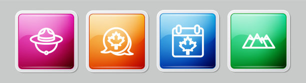 设置线加拿大护林员帽子枫叶加拿大图片下载