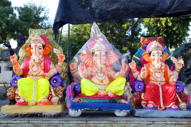 印度拉贾斯坦邦Ganesh Chaturthi节的准备图片下载