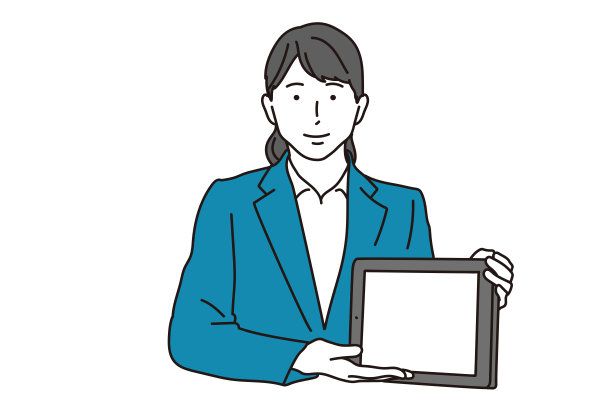 女商人解释如何使用平板电脑图片下载