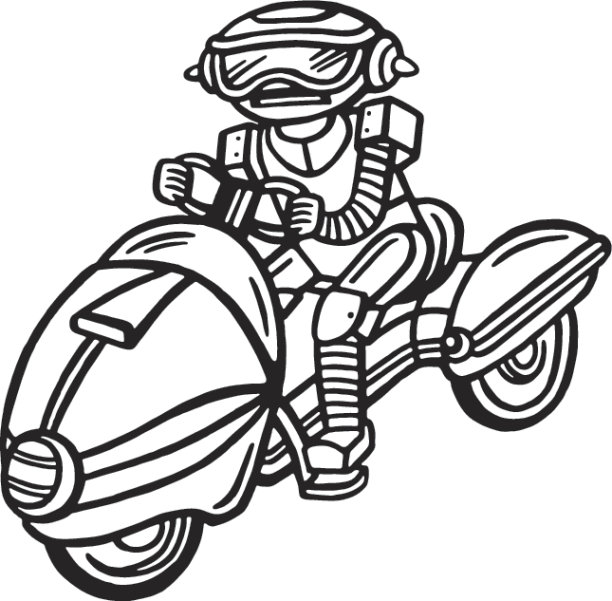 骑摩托车的机器人图片下载