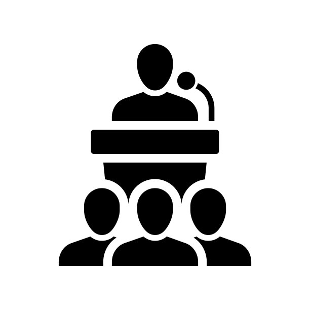 会议图标，轮廓矢量符号插图。图片下载