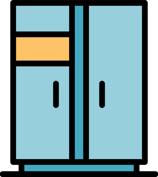 双叶冰箱图标颜色轮廓图片下载