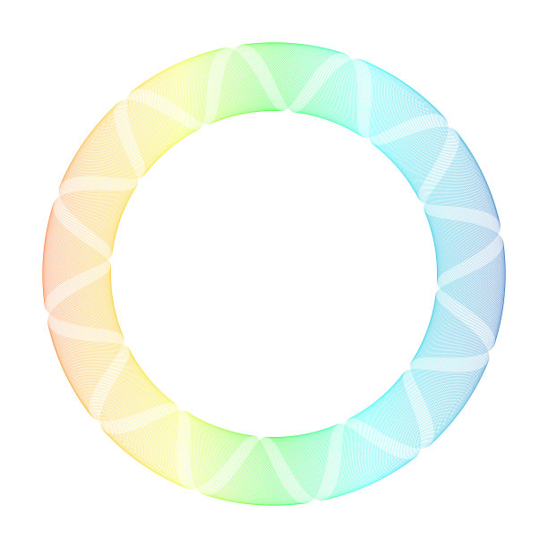 由彩虹色线构成的扭曲波浪图案图片下载