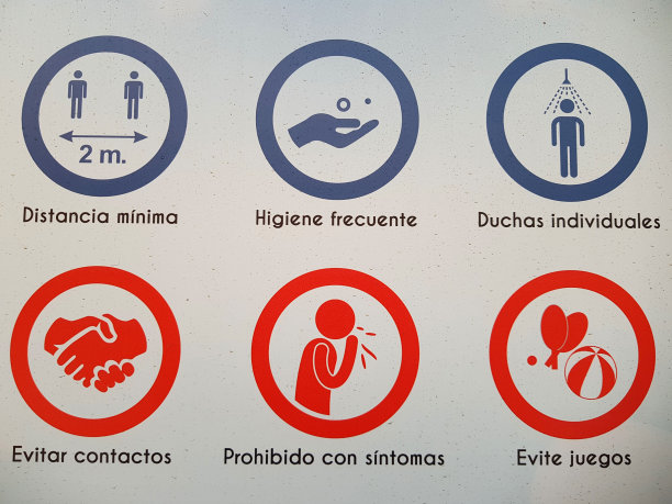 有迹象表明，新冠病毒的医疗保健超级重要，“最小距离，经常卫生，个人淋浴，避免接触，有症状时禁止，避免游戏”图片下载