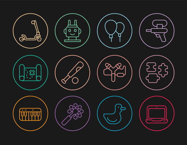 设置线笔记本电脑拼图玩具气球图片下载