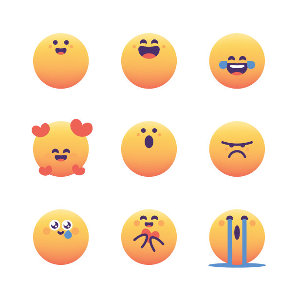 渐变网格表情符号合集图片下载