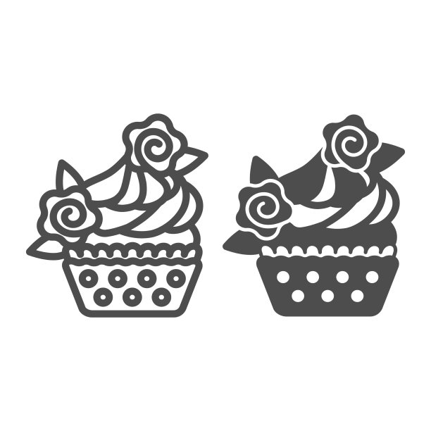 糖霜花叶装饰纸杯蛋糕图片下载