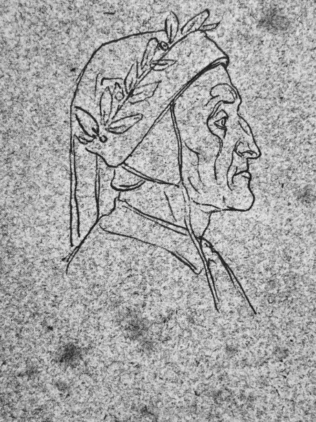 但丁侧身观，戴着月桂花冠图片下载