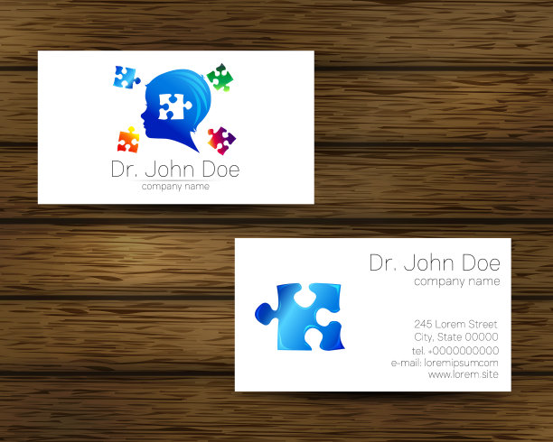 心理学拜访卡片拼图孤独症现代图片下载