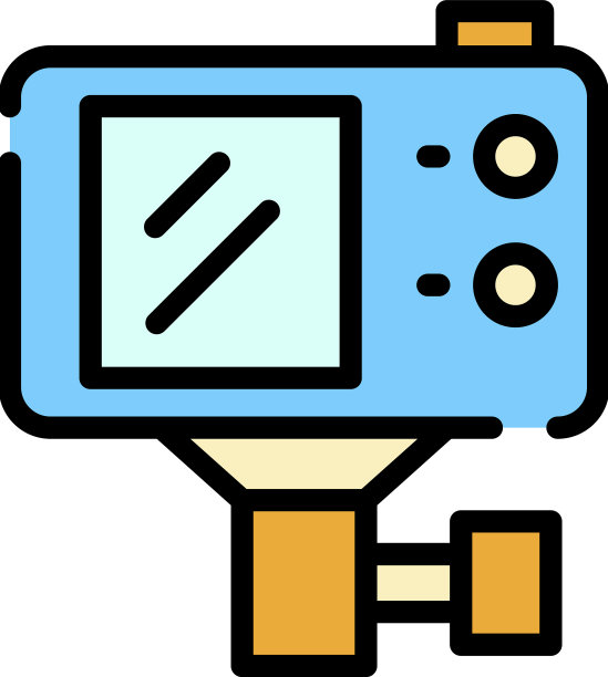 带有安装图标颜色轮廓的动作相机图片下载