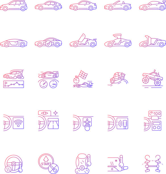 自动赛车梯度线性图标设置图片下载