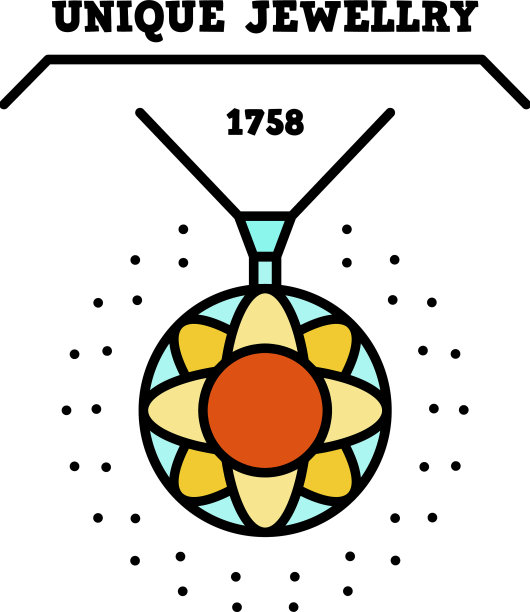 独特的珠宝标志轮廓风格图片下载