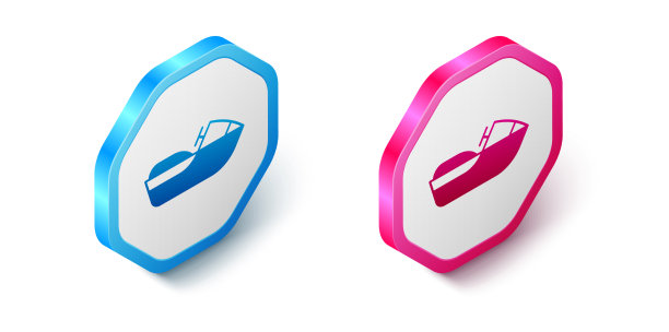 在白色上隔离的等距喷射滑雪图标图片下载