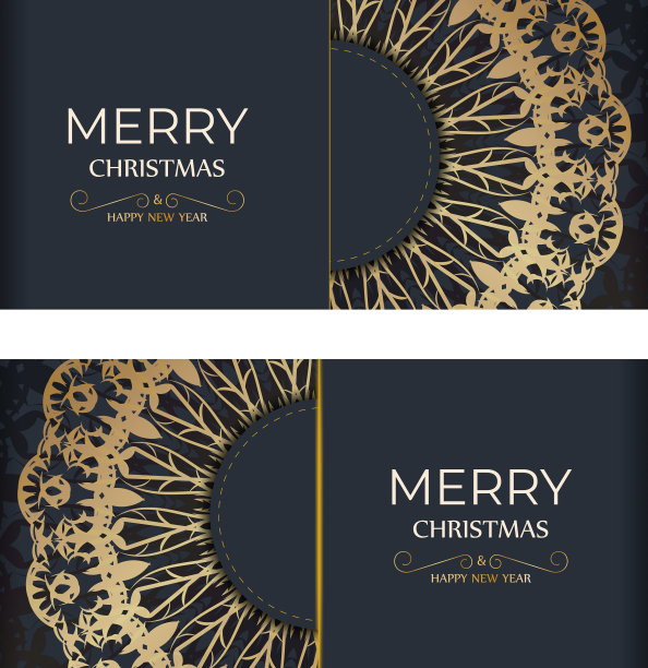 节日贺卡，圣诞快乐深蓝色图片下载