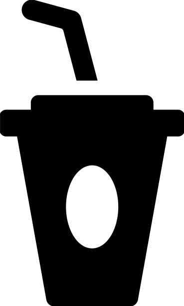 冰镇饮品玻璃杯黑色图形图标图片下载