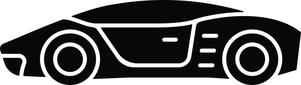 超级跑车黑色字形图标图片下载