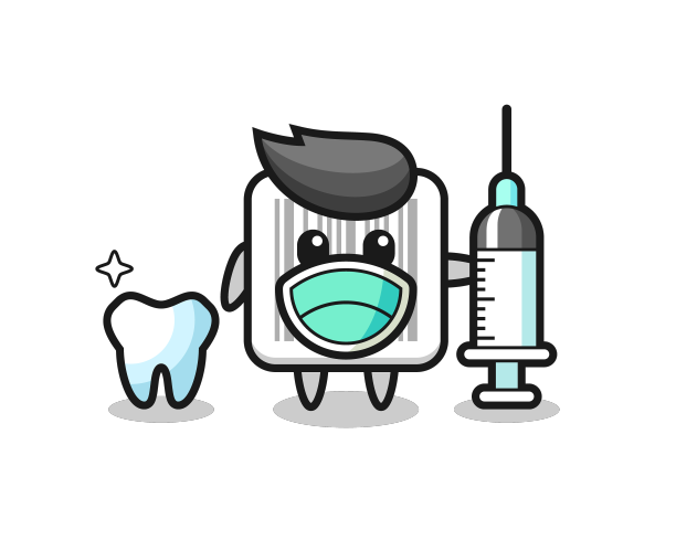 吉祥物字符条码作为牙医图片下载