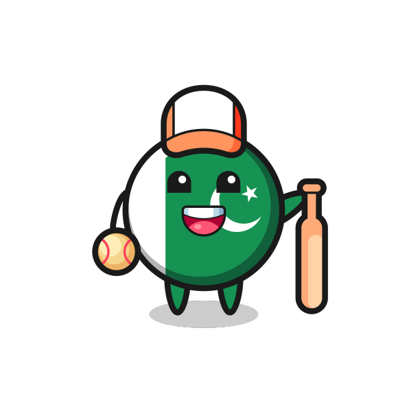 卡通人物巴基斯坦国旗作为棒球图片下载