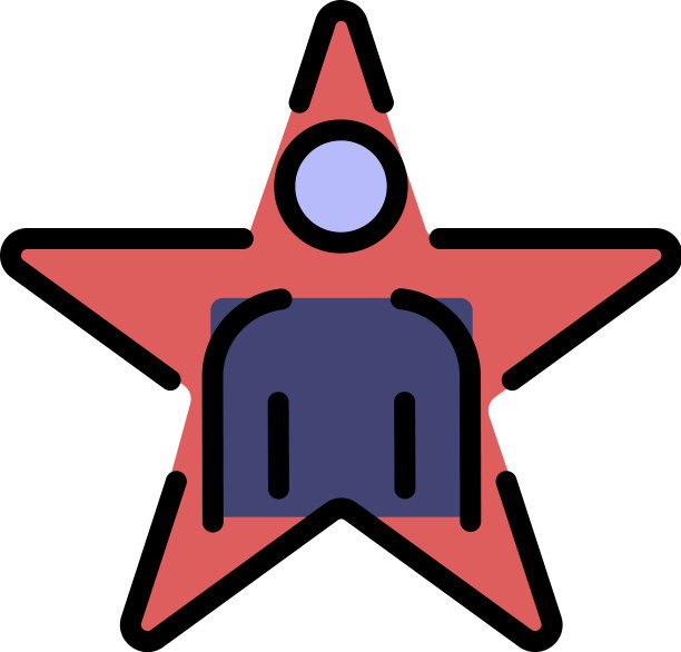 男人星星图标彩色轮廓图片下载