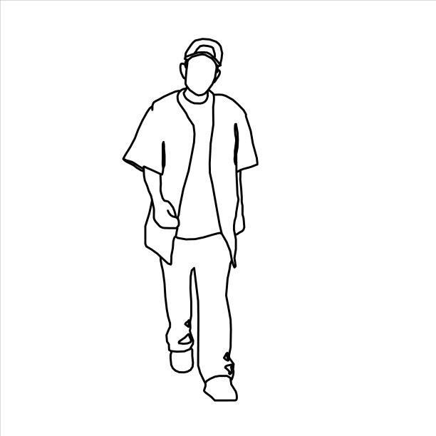 一个十几岁的男孩边走边画图片下载