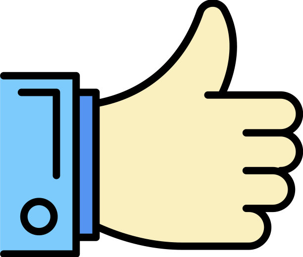 拇指向上的图标颜色轮廓图片下载