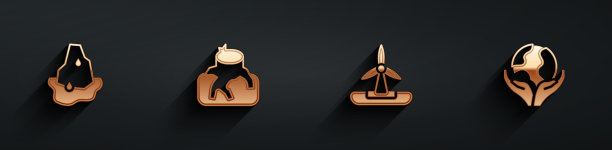 设置冰川融化毁林风力涡轮机图片下载