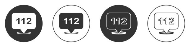 带有紧急呼叫112图标的黑色电话图片下载